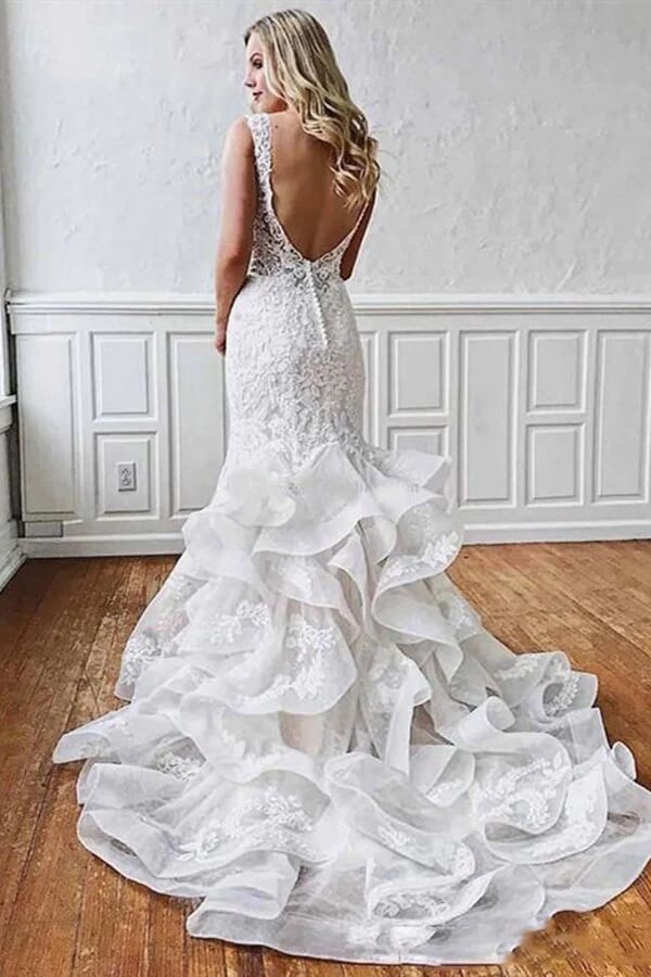 ruffle wedding dress